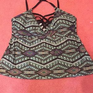 Plus Size Aztec Tankini